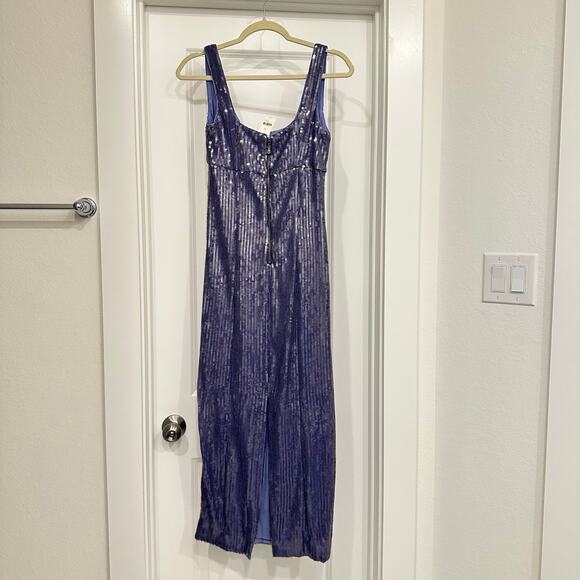 NWT‎ Anthropologie Pilcro Sequin Slim Midi Dress in Blue Size XS - Picture 4 of 6